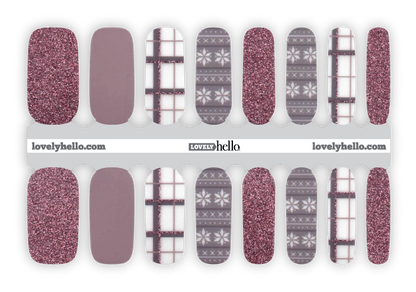 Frosty Plum Plaid Nail Wrap