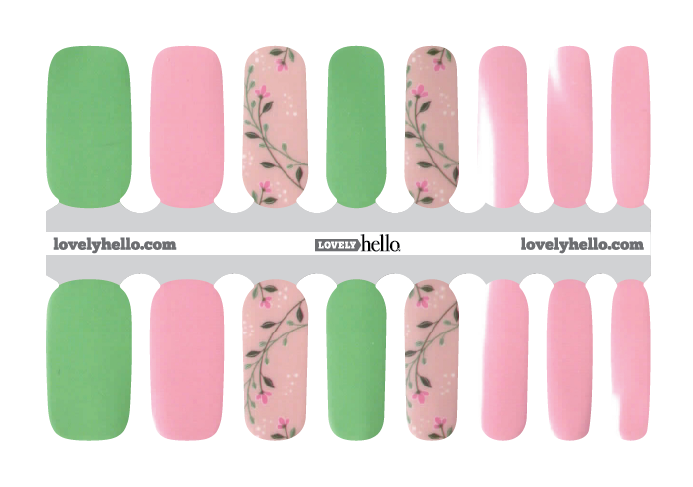 Floral Mint Nail Wraps