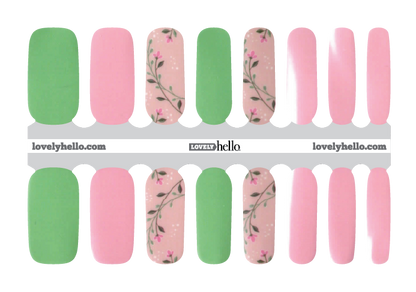 Floral Mint Nail Wraps
