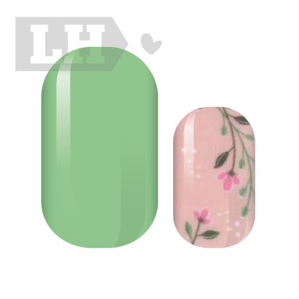 Floral Mint Nail Wraps