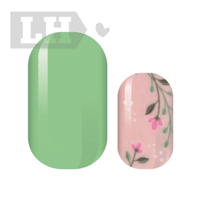 Floral Mint Nail Wraps