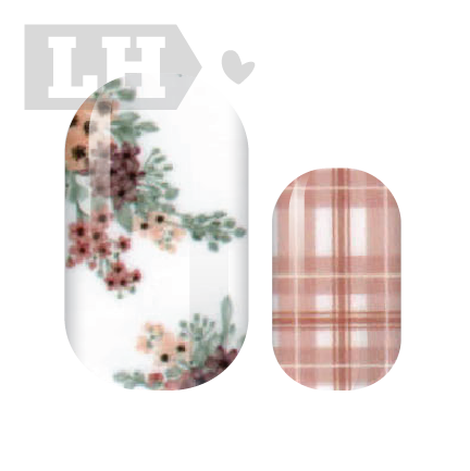 Country Plaid Floral Nail Wrap