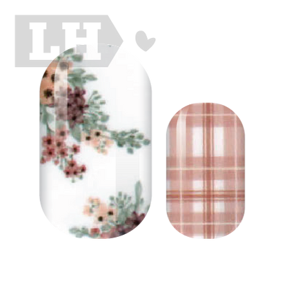 Country Plaid Floral Nail Wrap