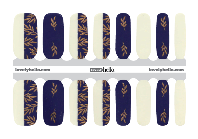 Royal Golden Ferns Nail Wraps