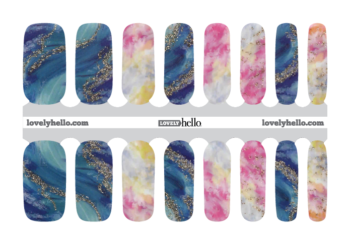 Summer Ocean Swirl Nail Wraps