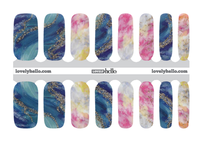 Summer Ocean Swirl Nail Wraps