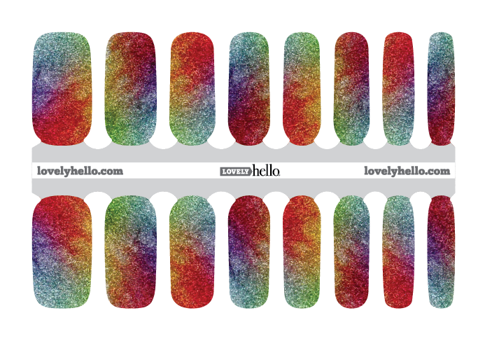 Rainbow Glam Tip Nail Wraps