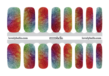 Rainbow Glam Tip Nail Wraps