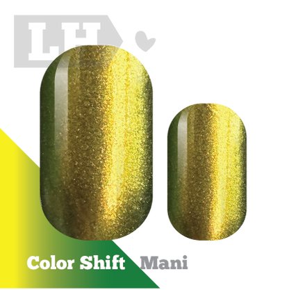 Cosmic Nugget (Gold/Seafoam) Color Shift Nail Wraps