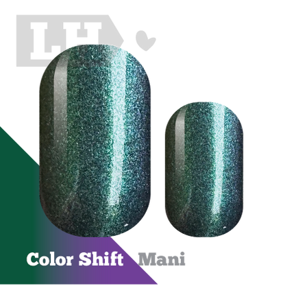 Celestial (Green/Gold/Purple) Color Shift Nail Wraps