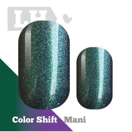 Celestial (Green/Gold/Purple) Color Shift Nail Wraps