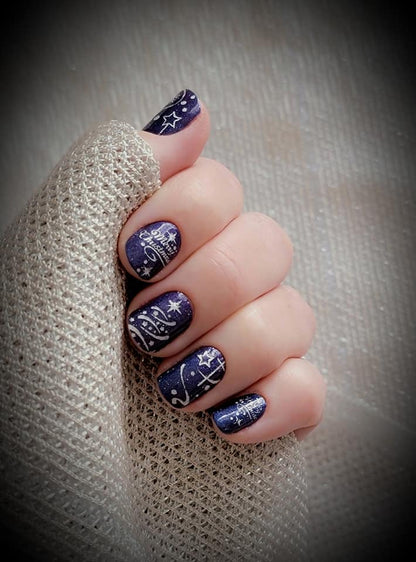 Blue Christmas Nail Wraps