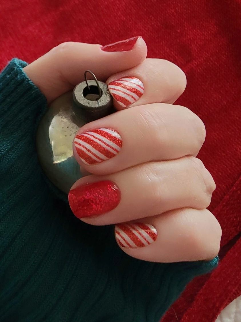 Candy Cane Glam Nail Wraps