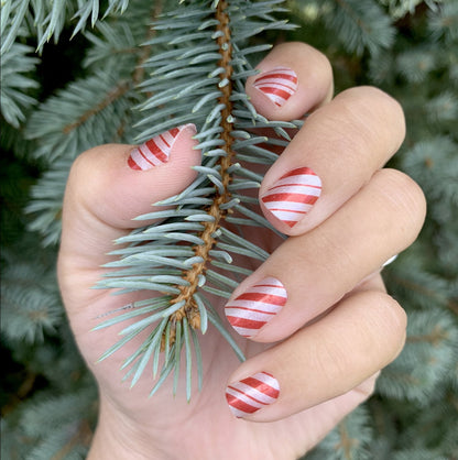 Candy Cane Glam Nail Wraps