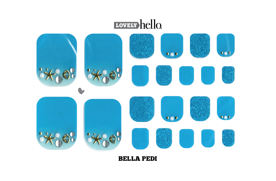 Ocean Vibes 3D Pedi Nail Wraps