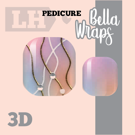 Heavenly Swirls 3D Pedi Nail Wraps