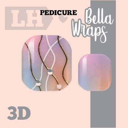 Heavenly Swirls 3D Pedi Nail Wraps