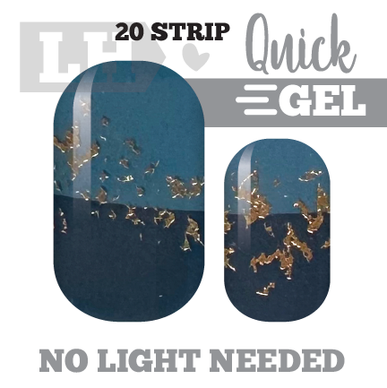 Gold Foil Ocean Quick Gel Nail Wraps