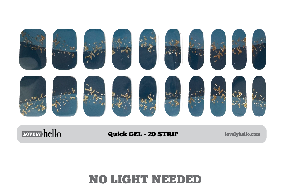 Gold Foil Ocean Quick Gel Nail Wraps