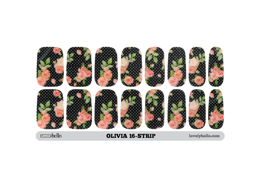 Rose Polka Nail Wraps