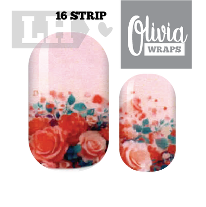 Rose Filled Garden Nail Wraps