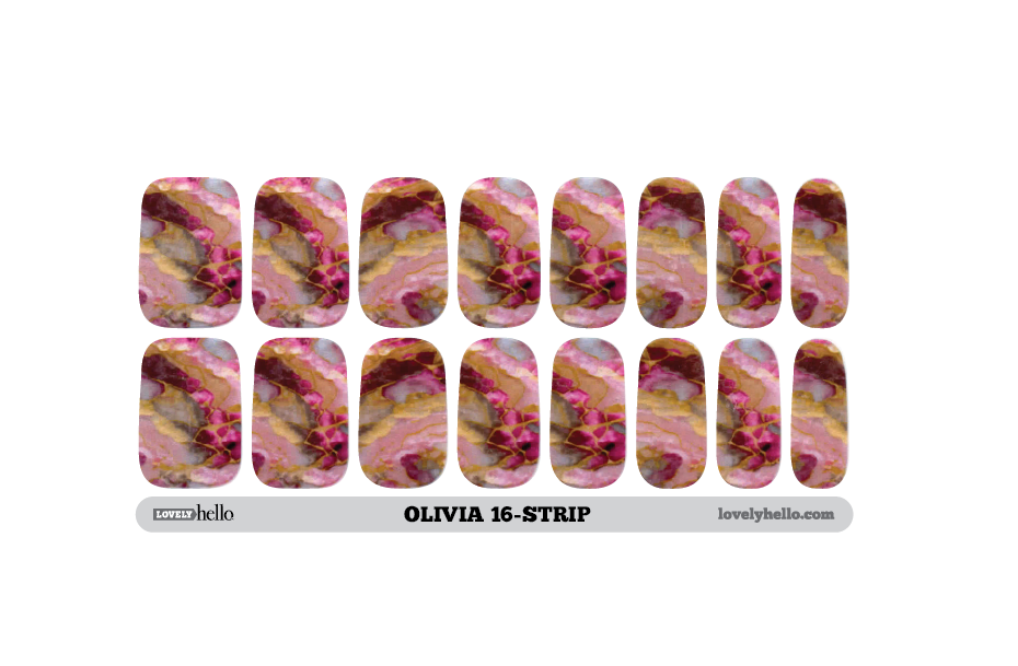 Rose Streaked Marble Olivia Nail Wraps