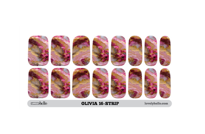 Rose Streaked Marble Olivia Nail Wraps