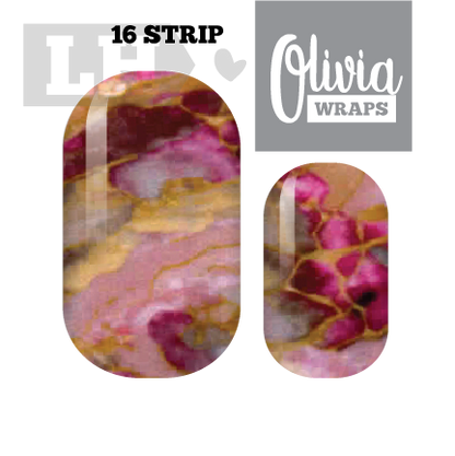 Rose Streaked Marble Olivia Nail Wraps