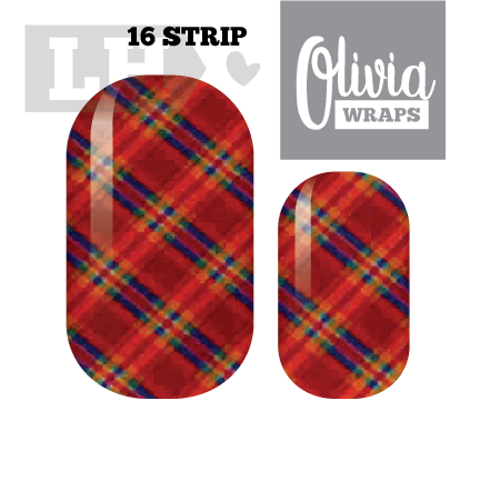 Ruby Tartan Plaid Nail Wraps