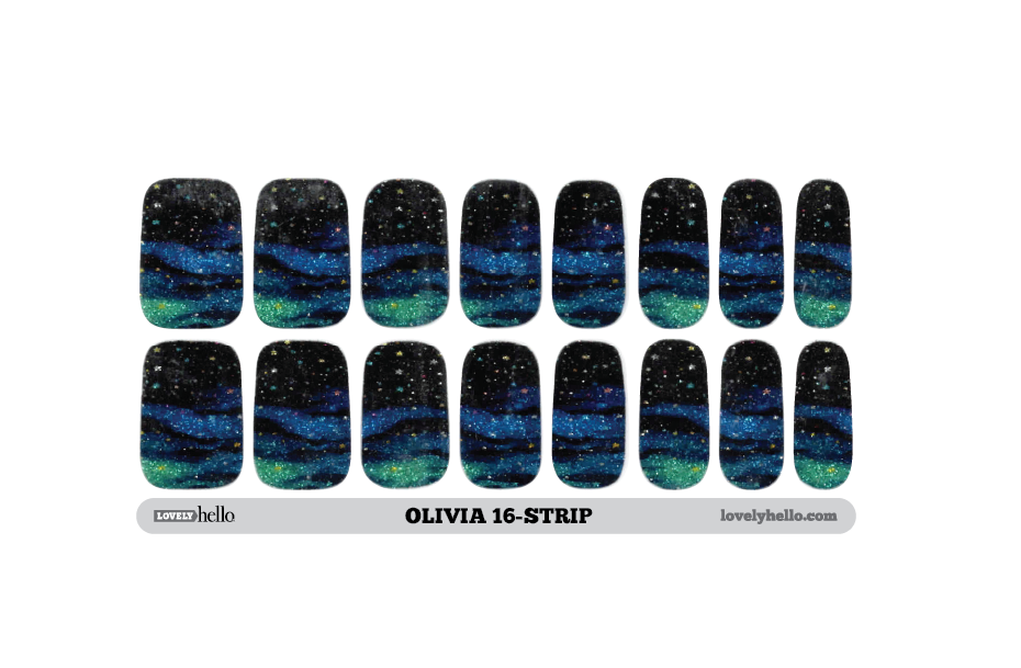 Glitter Ocean Storm Nail Wraps