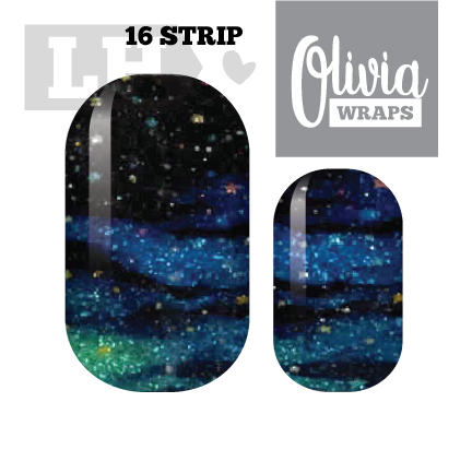 Glitter Ocean Storm Nail Wraps