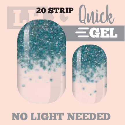 Teal Tipped Quick Gel Nail Wraps