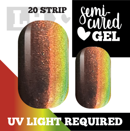 Oil Slick Orange Semi-Cured Nail Wraps