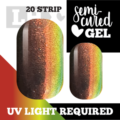 Oil Slick Orange Semi-Cured Nail Wraps