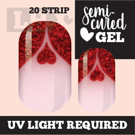 Ruby Heart French Nail Wraps