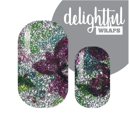 Mulberry Floral Glam Nail Wraps