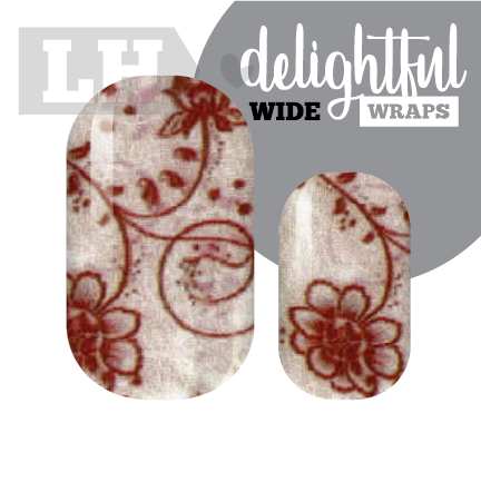 Russet Pearl Floral Nail Wraps