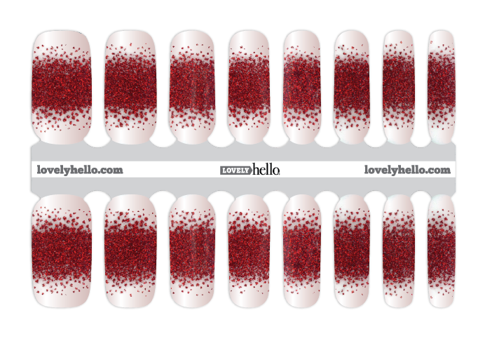 Ruby Tipped Glitter Nail Wraps