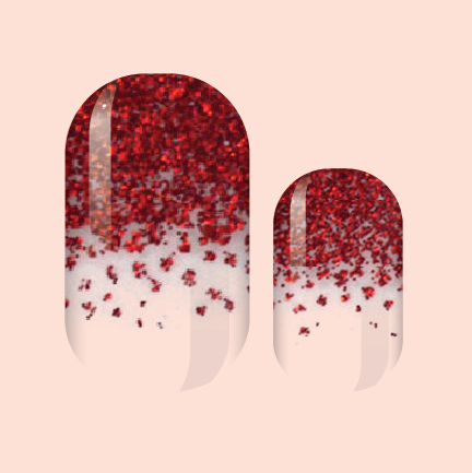 Ruby Tipped Glitter Nail Wraps