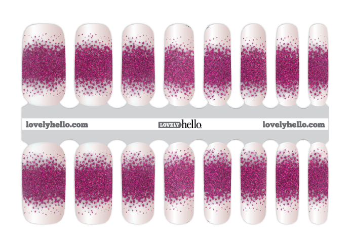 Fuchsia Tipped Glitter Nail Wraps