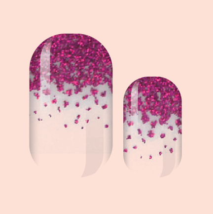 Fuchsia Tipped Glitter Nail Wraps