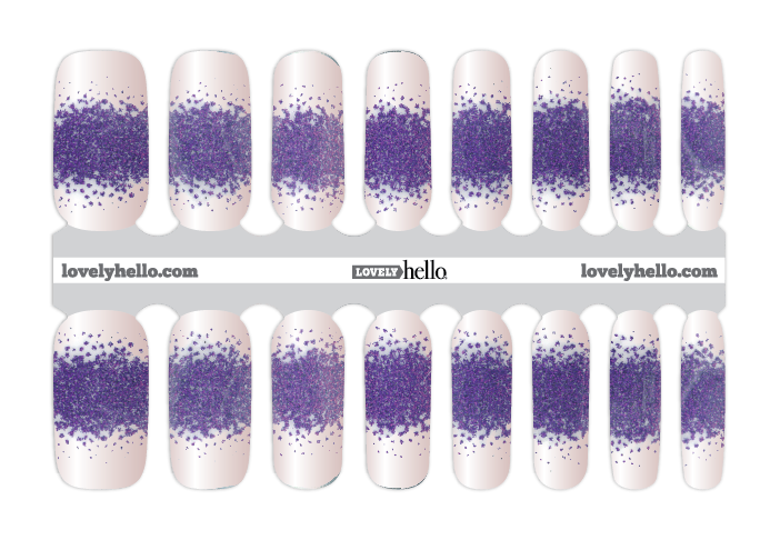 Amethyst Tipped Glitter Nail Wraps