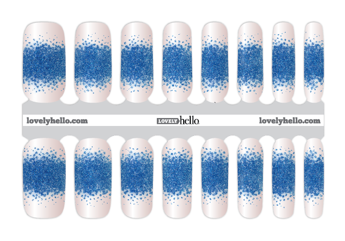 Sapphire Glitter Nail Wraps