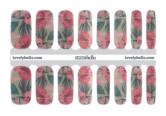 Hawaiian Hibiscus Nail Wraps