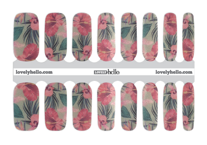 Hawaiian Hibiscus Nail Wraps