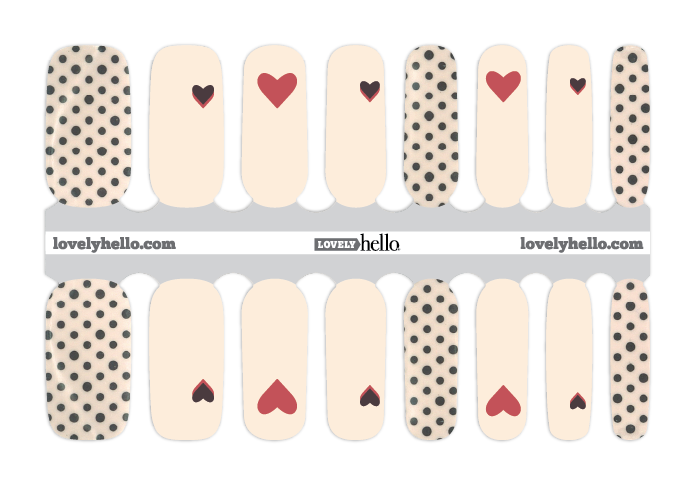 Polka Hearts Nail Wraps