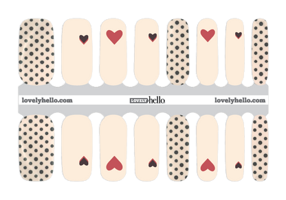 Polka Hearts Nail Wraps