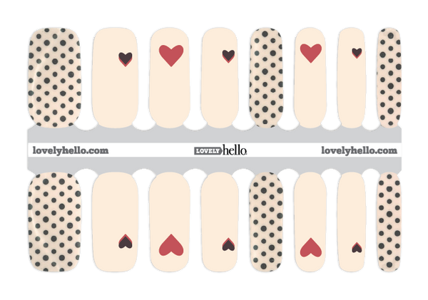 Polka Hearts Nail Wraps