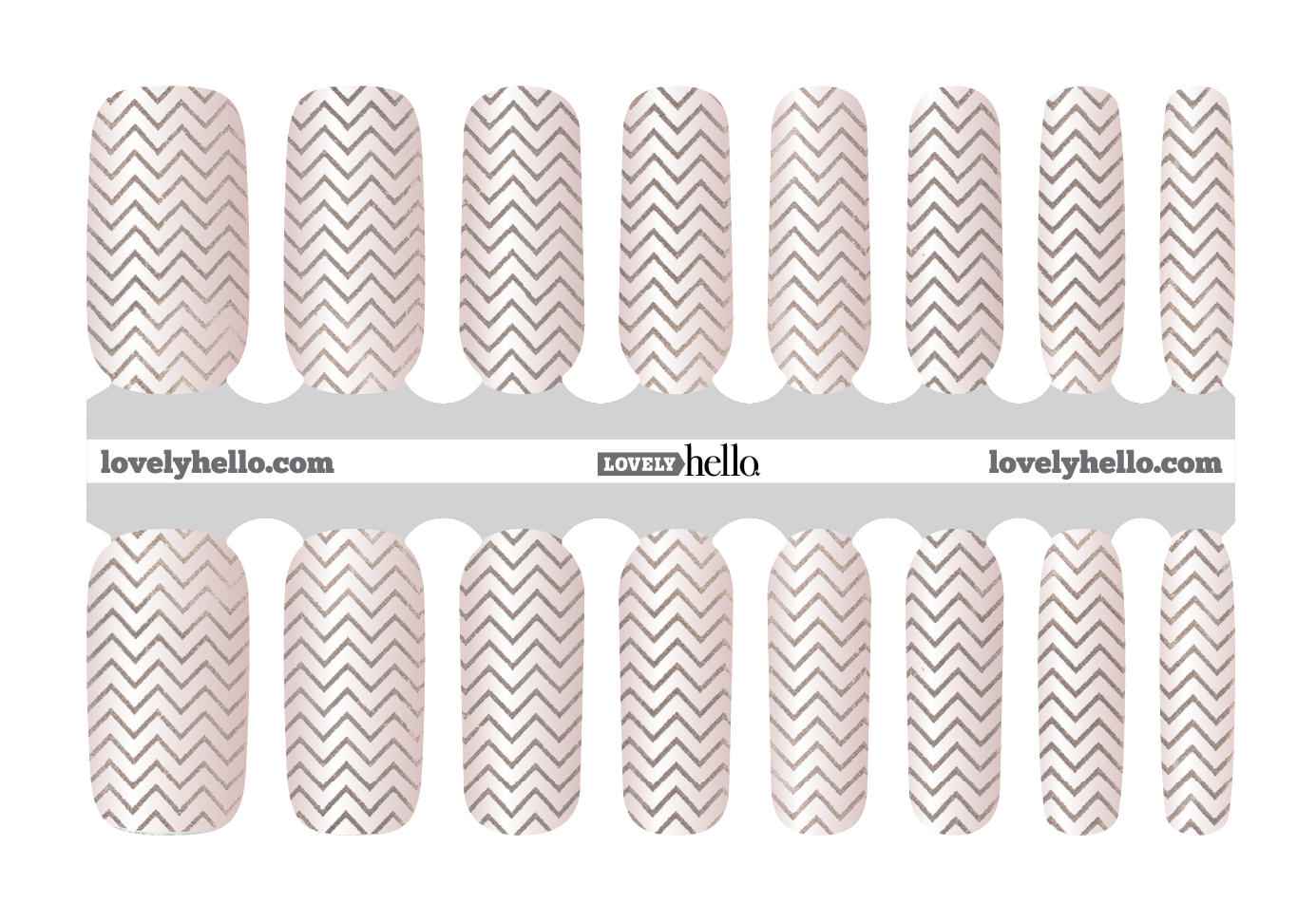 Rose Gold Chevron Nail Wraps