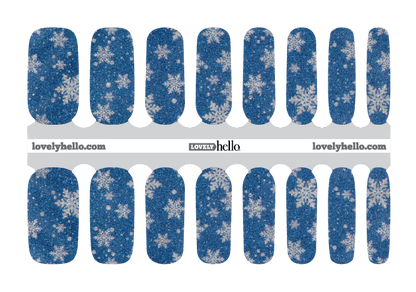 Glittery Snowscape Nail Wraps